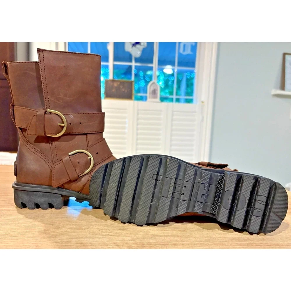 Sorel Womens brown mid calf‎ slip-on waterproof boot outdoors 5.5